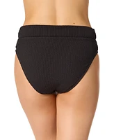 Salt + Cove Juniors' Ribbed Banded High-Waisted Swim Bottoms