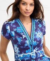 Adrianna by Papell Women's Floral-Print Belted Romper