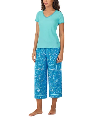 Cuddl Duds Women's Printed Cropped Pajama Set