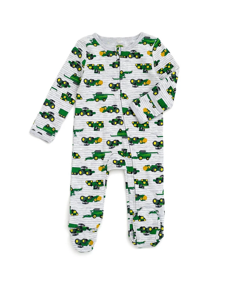 John Deere Baby Boys Ribbed Zip Up Sleep N' Play Coverall