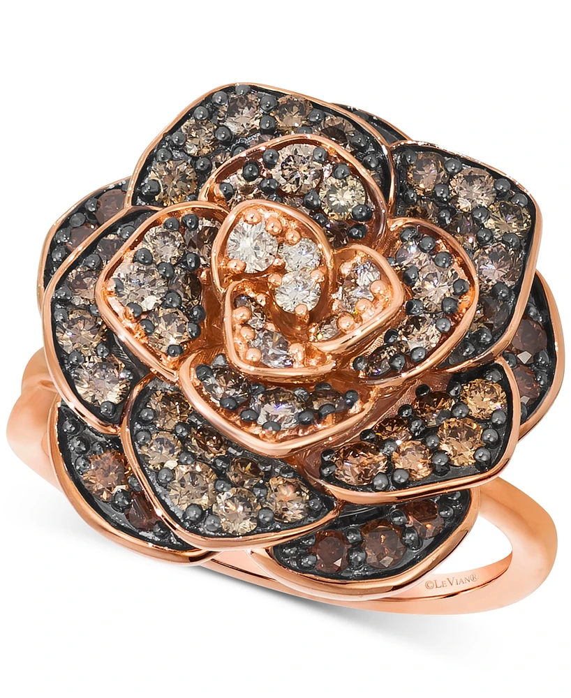 Le Vian Chocolate Ombre Diamond Rose Ring (1-1/2 ct. t.w.) in 14k Rose Gold
