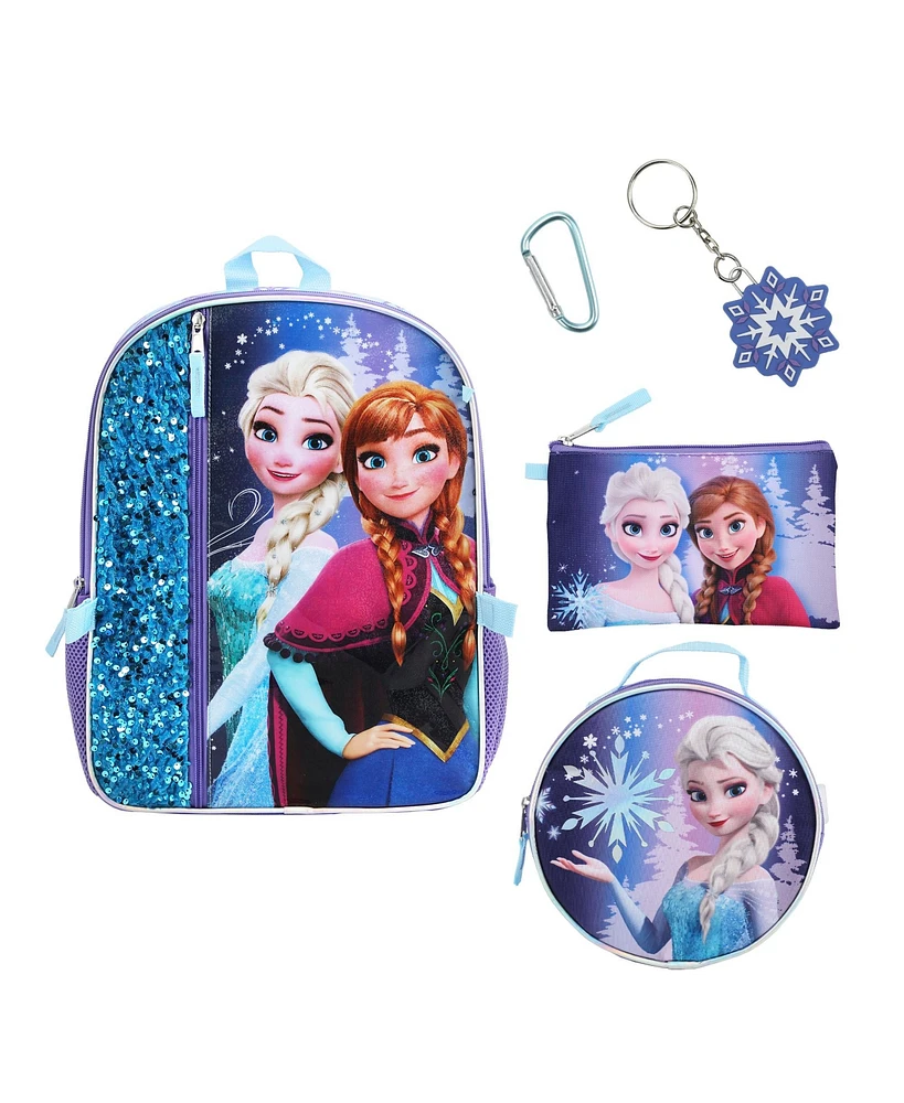 Disney's Frozen Elsa & Anna 16" 5-Piece Backpack & Lunchbox Set