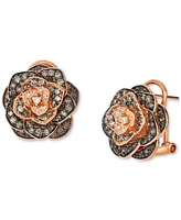 Le Vian Chocolate Ombre Diamond Rose Statement Earrings (1-1/2 ct. t.w.) in 14k Rose Gold