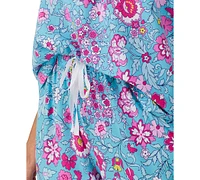 Cuddl Duds Women's Short-Sleeve Cropped Pajama Set