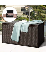 88 Gallon Garden Patio Rattan Storage Container Box