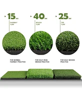 Wosofe Golf Mat Chipping Hitting 25" x16" 3in1 Foldable