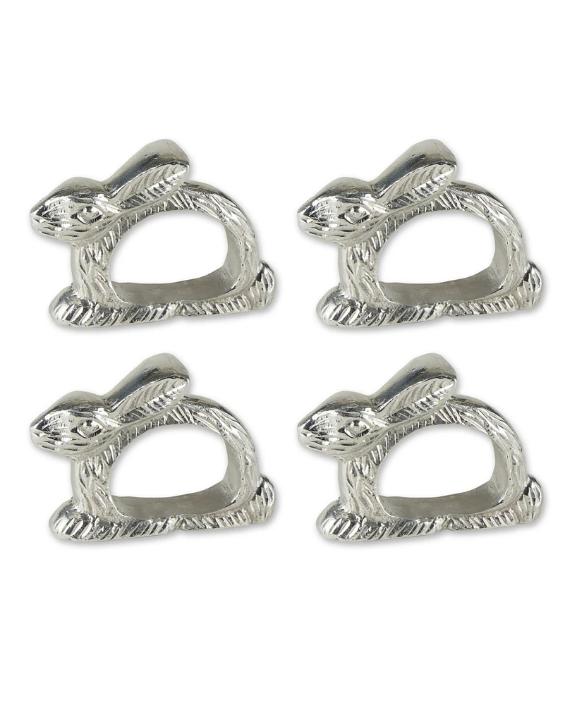 Design Imports Silver Rabbit Napkin Ring, Set of 4