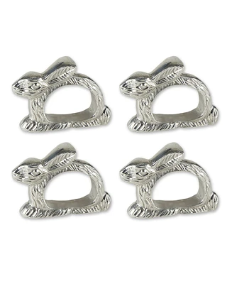Design Imports Silver Rabbit Napkin Ring, Set of 4