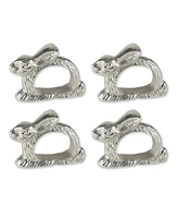 Design Imports Silver Rabbit Napkin Ring, Set of 4