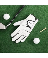 Wosofe Golf Glove Left Hand Men Pu Transparent Non-Slip Nanocloth Lycra Accessories No Sweat Comfortable all Weather with Scorer and Tee