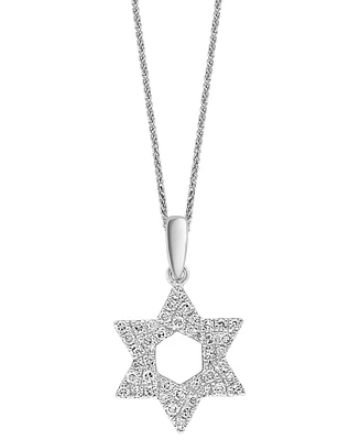 Lali Jewels Diamond Star of David 18" Pendant Necklace (1/5 ct. t.w.) in 14k White Gold