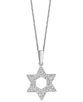Lali Jewels Diamond Star of David 18" Pendant Necklace (1/5 ct. t.w.) in 14k White Gold