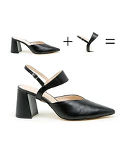 Alterre Women's Black Elsie Customizable V Mules