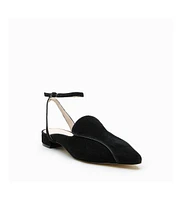 Alterre Women's Black Suede Marilyn Customizable Pointed Loafer Slides