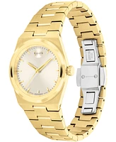 Movado Women's Bold Quest Swiss Quartz Ionic Plated Light Gold Steel Watch, 28mm