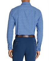 Men's Recycled Slim Fit Floral 4-Way Stretch Performance Dress Shirt