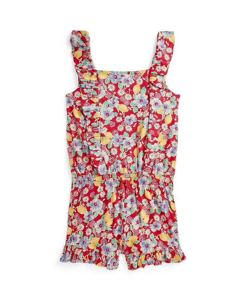 Polo Ralph Lauren Big Girls Floral Ruffled Jersey Romper