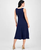 Connected Petite Boat-Neck Sleeveless Midi Dress