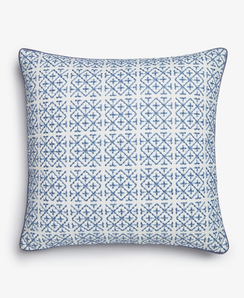 Charter Club Embroidered Tiles Decorative Pillow, 20" x 20", Exclusively at Macy's