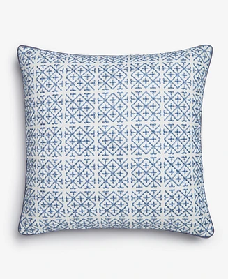 Charter Club Embroidered Tiles Decorative Pillow, 20" x 20", Exclusively at Macy's