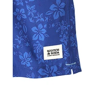 Scotch & Soda Men's Floral Maze Drawstring Swim Trunks