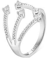 Lali Jewels Diamond Arrow Cuff Ring (3/8 ct. t.w.) in 14k White Gold