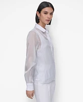 Dkny Women's Striped Button-Front Shirt