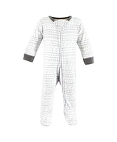 Touched by Nature Baby Boys Organic Cotton Sleep and Play, Neutral Endangered Safari, 0-3 Months