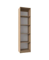 Vinton Xs Bookcase Compact Bookshelf with Multiple Shelves, Natural Oak / White