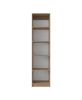 Vinton Xs Bookcase Compact Bookshelf with Multiple Shelves, Natural Oak / White