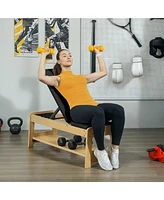 Soozier Adjustable Weight Bench with Rack for Lifting,