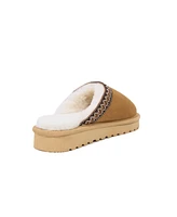 Braid Trim Sheepskin Shearling Clog
