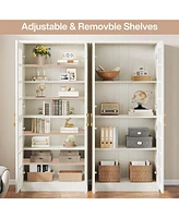 Tribesigns 71" Tall Storage Cabinet with Doors, Kitchen Pantry Cabinet with Adjustable Shelves, Kitchen Cupboard Food Pantry Floor Storage Cabinet for
