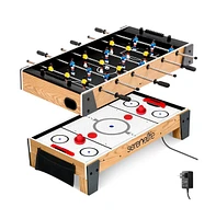 SereneLife 38” Table Top Air Hockey & 40” Foosball Set - 2-in-1 Swivel Game Table