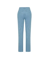 Pcfg Women's Stitch Detail Straight Fit Denim