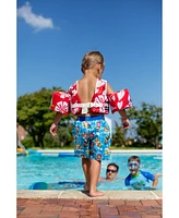 Paw Patrol Little Boys Pullover Rash Guard and Swim Trunks