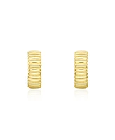 The Lovery Fluted Gold C-Hoop Earrings 14K Gold