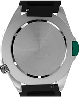 Timex Men's Quartz Analog Black Rubber Watch, 46mm