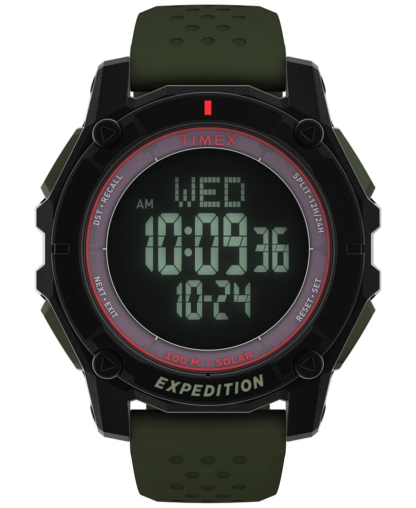 Timex Men's Chronograph Green Silicone Watch, 49mm