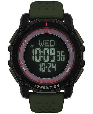 Timex Men's Chronograph Green Silicone Watch, 49mm