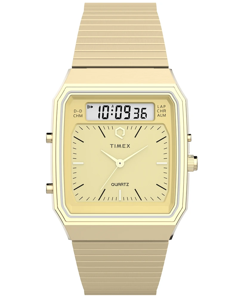 Timex Men's Quartz Analog Digital Gold-Tone Stainless Steel Watch, 33mm