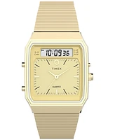 Timex Men's Quartz Analog Digital Gold-Tone Stainless Steel Watch, 33mm