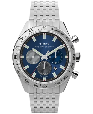 Timex Men's Quartz Analog Silver-Tone Stainless Steel Watch, 41mm