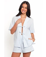 Petal and Pup Women's Aaliyah Cotton Tie Front Top