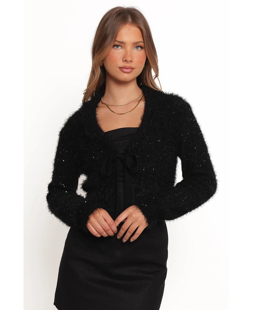 Petal and Pup Women's Capra Fuzzy Tie Front Cardigan