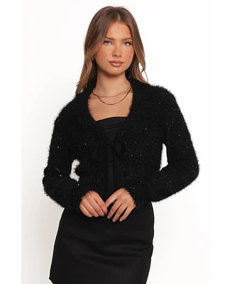 Petal and Pup Women's Capra Fuzzy Tie Front Cardigan