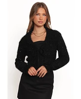 Petal and Pup Women's Capra Fuzzy Tie Front Cardigan