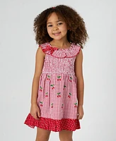 Rare Editions Toddler and Little Girls Cherry Seersucker Dress