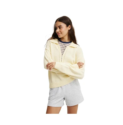 Cotton On Women's Half Zip Collar Pullover