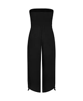 City Chic Plus Smocked Jumpsuit